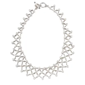 Samuel B. Glistening Web Freshwater Pearl Statement Necklace