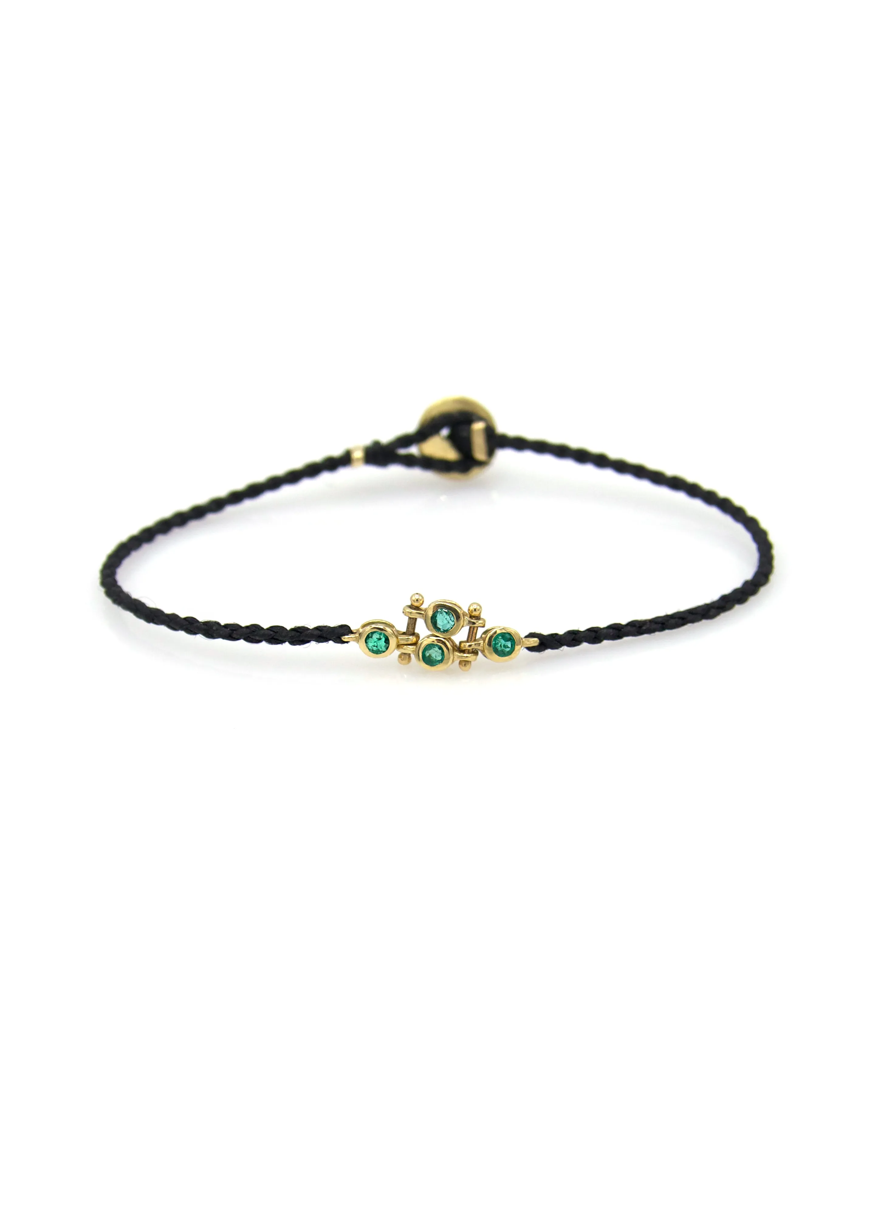 Scosha Vintage  14K Gold Bezel Bracelet with Emeralds