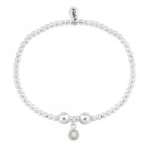 Silver and Opal CZ October birthstone bracelet