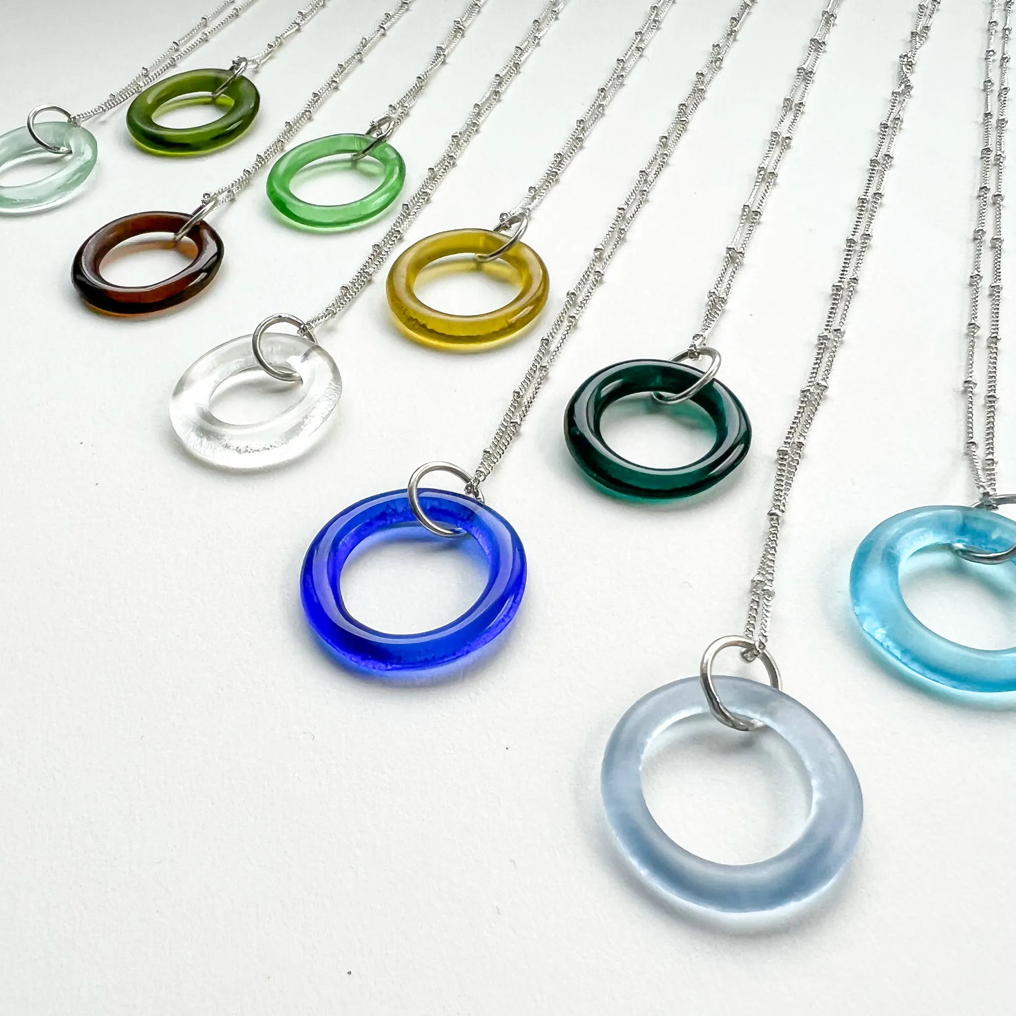 Simple Recycled Bottle Glass Necklace