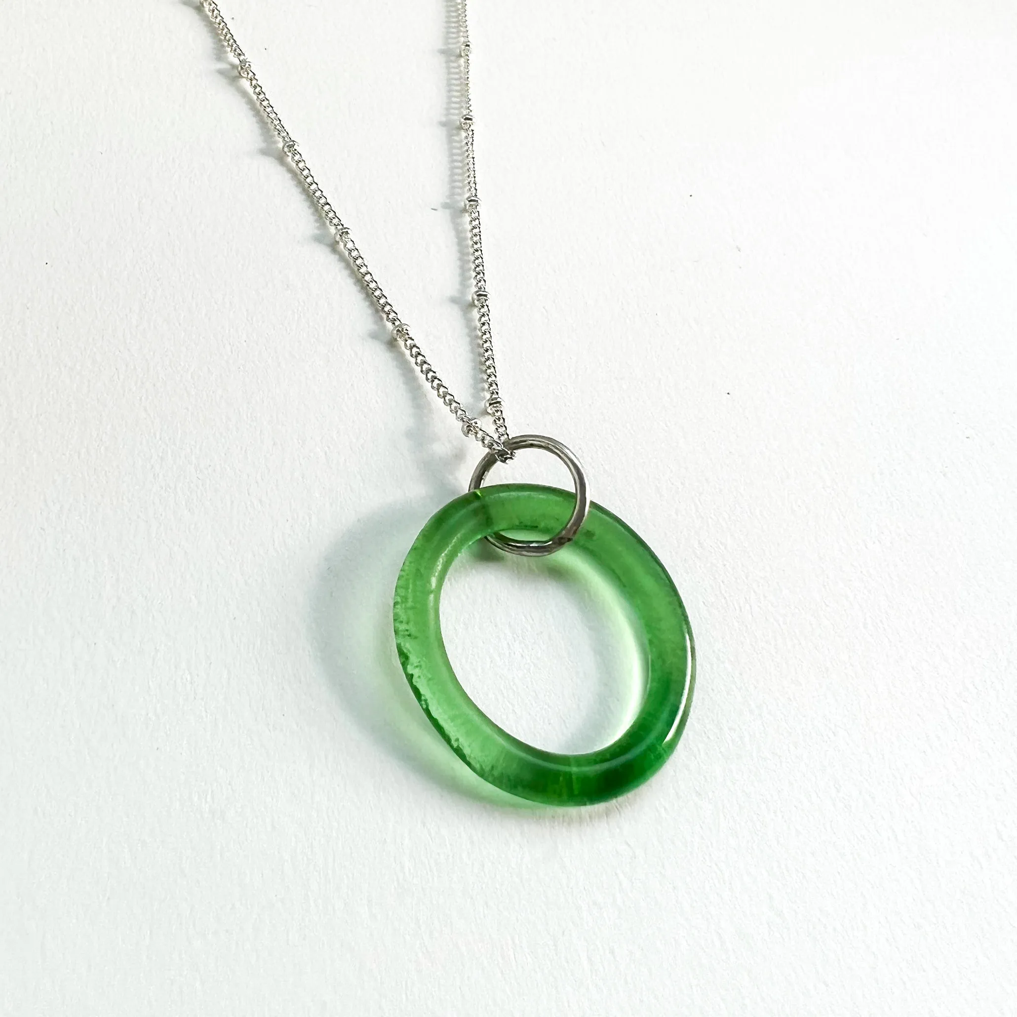 Simple Recycled Bottle Glass Necklace