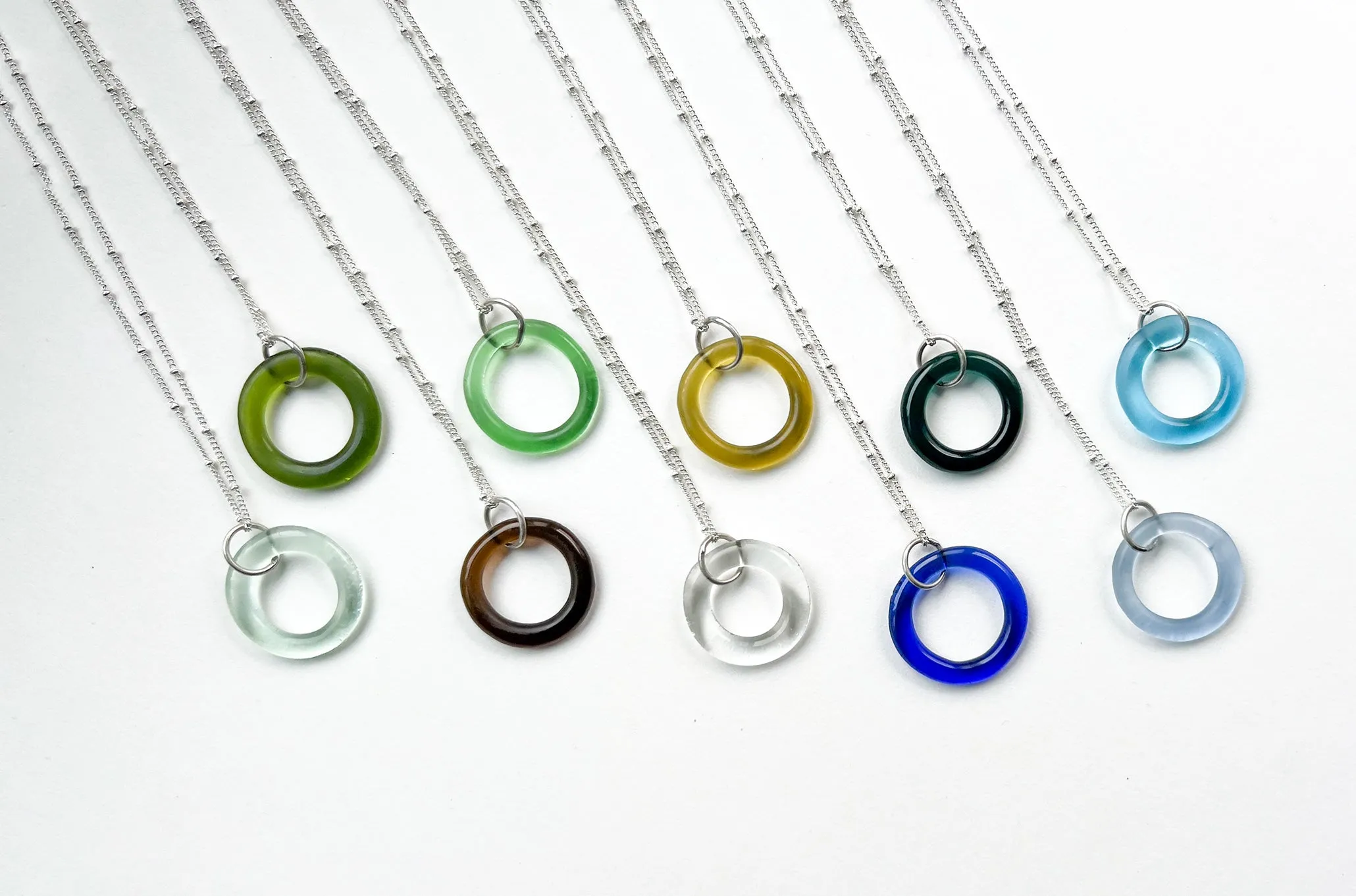 Simple Recycled Bottle Glass Necklace