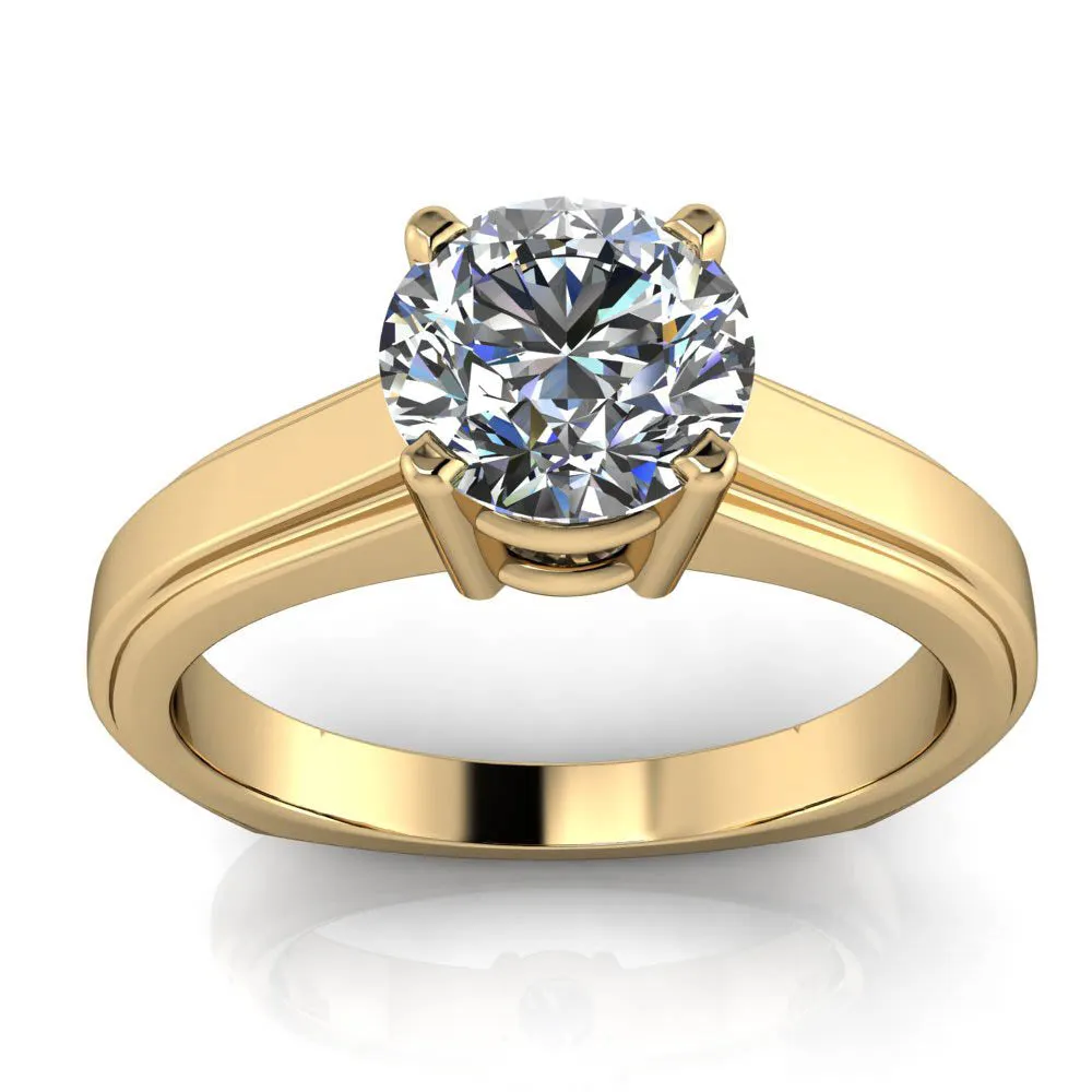 Solitaire Engagement Ring Euro Shank - Alissa