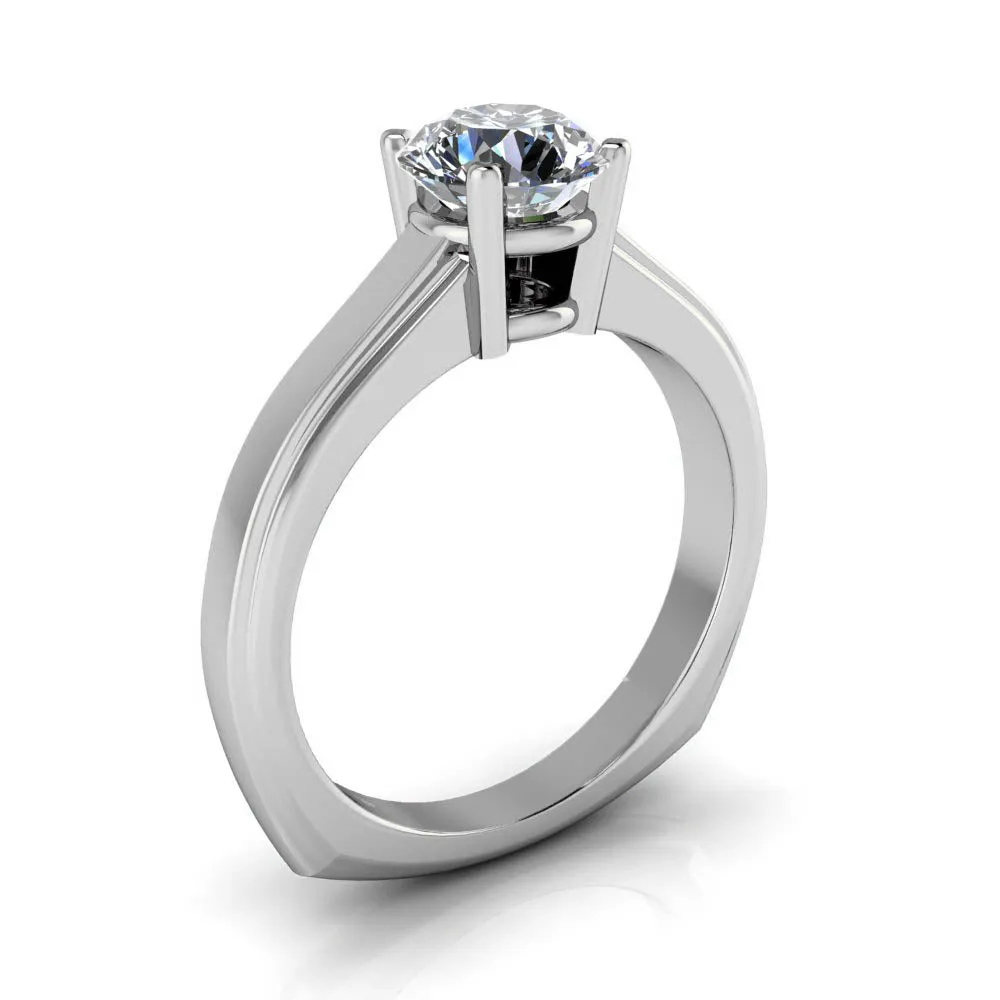 Solitaire Engagement Ring Euro Shank - Alissa