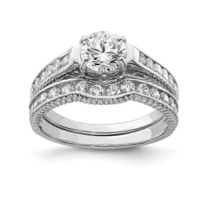 Sterling Silver 2-Piece CZ Promise Wedding Ring Set