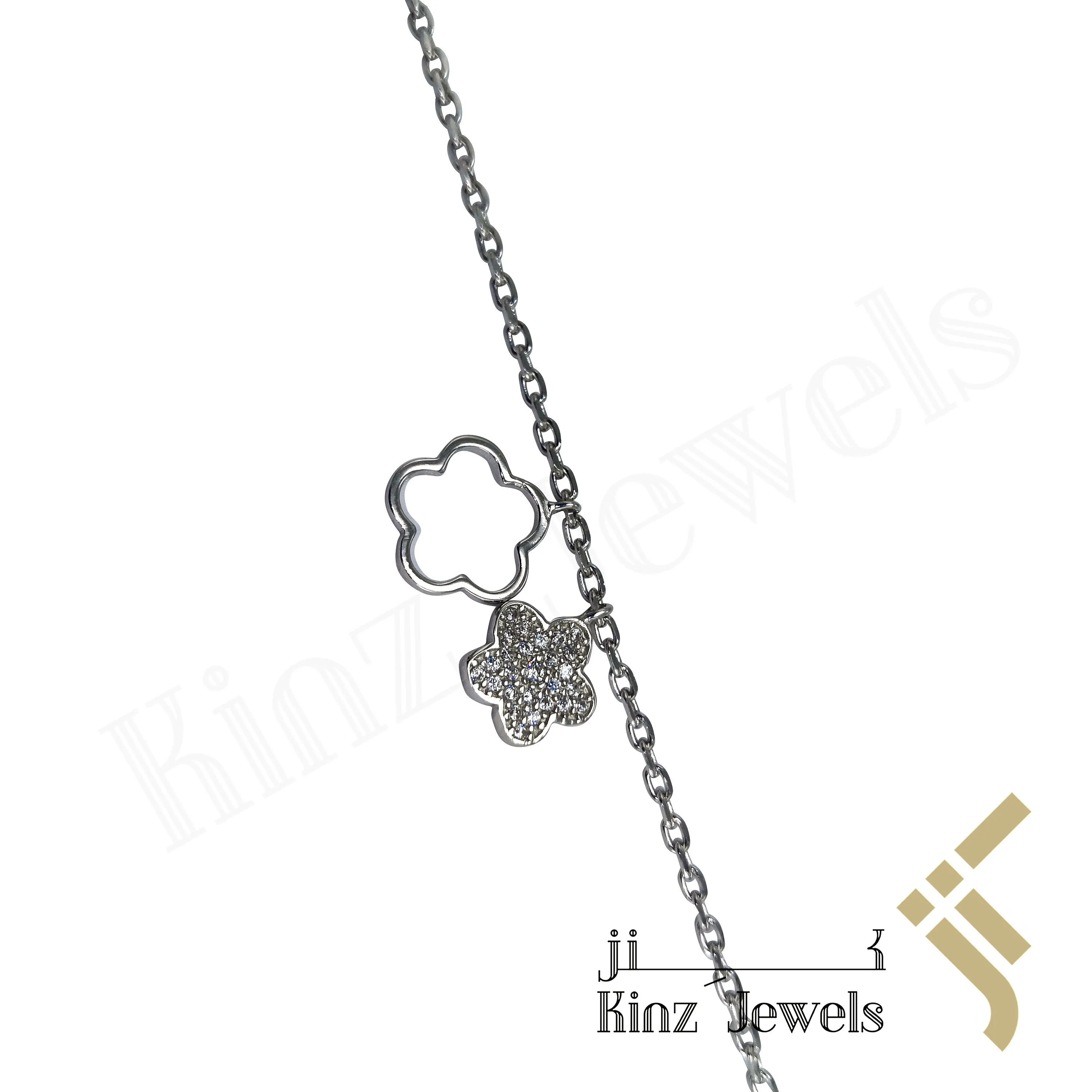 Sterling Silver Flower Anklet