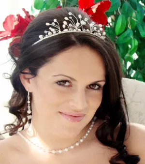 Swarovski and Freshwater Pearl Bridal Tiara