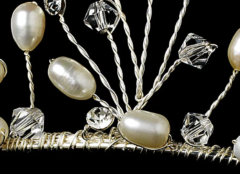 Swarovski and Freshwater Pearl Bridal Tiara