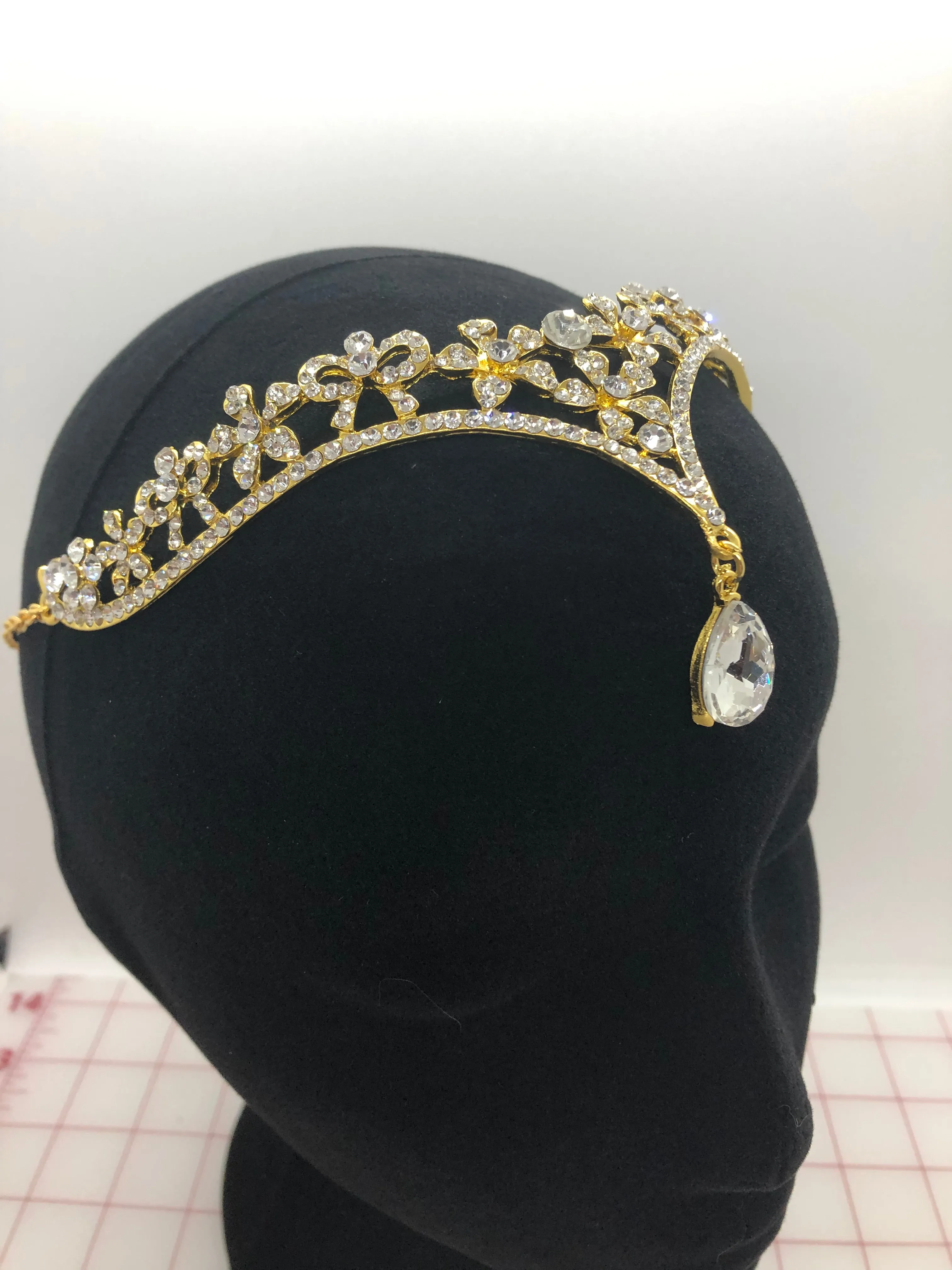 Tiara - Forehead-Point Crystal and Gold