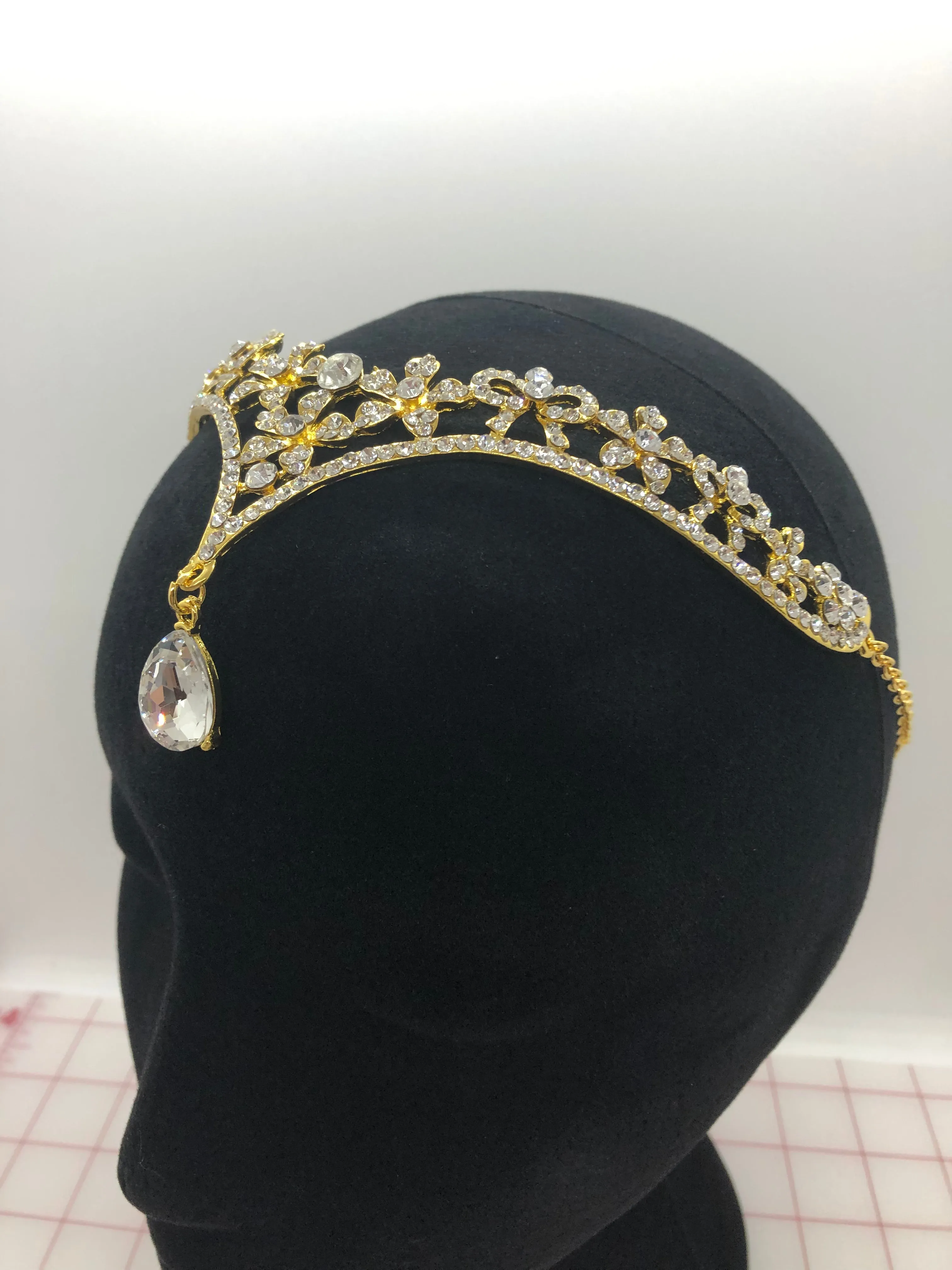 Tiara - Forehead-Point Crystal and Gold