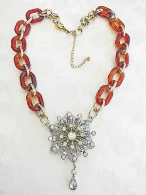 Tortoise Shell Starburst Necklace