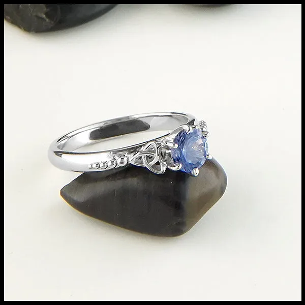 Trinity Knot Sapphire Engagement Ring