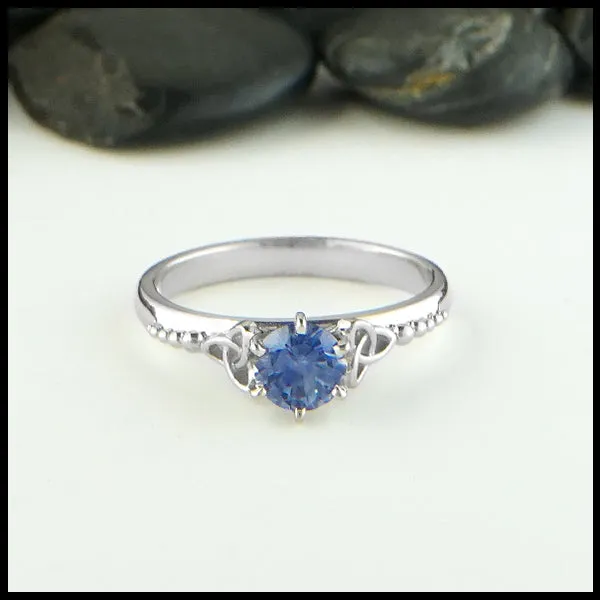 Trinity Knot Sapphire Engagement Ring