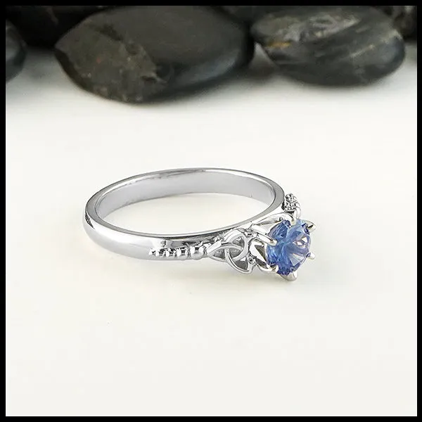 Trinity Knot Sapphire Engagement Ring