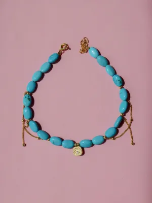 Turquoise Anklet, 925 Sterling Silver