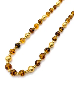 【USA輸入】ヴィンテージ NAPIER アンバー ガラスビーズ ロングネックレス/Vintage NAPIER Amber Glass Beads Long Necklace