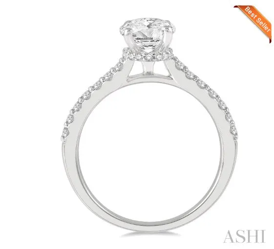 White Gold Oval Diamond Engagement Ring